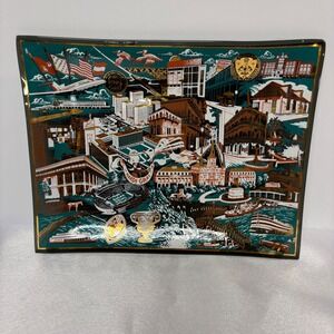 Reha Glass 1960's New Orleans Louisiana Souvenir Plate Landmarks Locations